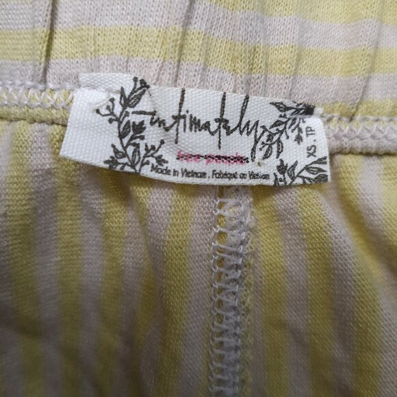 Free People Intimately Women's Yellow Stripped Waist Band Cotton Pants XS - Picture 7 of 8